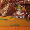 Hermès Carré 90 "GIBIERS" Silk handkerchief in Orange Secondhand