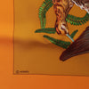 Hermès Carré 90 "GIBIERS" Silk handkerchief in Orange Secondhand