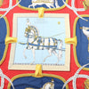 Hermès Carré 90 "GRAND APPARAT" 100% Silk Scarf in Navy x Red Secondhand