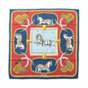 Hermès Carré 90 "GRAND APPARAT" Silk handkerchief in Navy Blue x Red Secondhand
