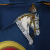 Hermès Carré 90 "GRAND APPARAT" Silk handkerchief in Navy Blue x Red Secondhand