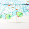 Hermès Carré 90 "GRANDE ROUE" Silk handkerchief in White x Blue Secondhand