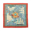 Hermès Carré 90 "HENRY F SMITH SAILOR" Silk handkerchief in Orange x Blue Secondhand