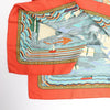 Hermès Carré 90 "HENRY F SMITH SAILOR" Silk handkerchief in Orange x Blue Secondhand