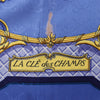 Hermès Carré 90 "LA CLE des CHAMPS" Silk handkerchief in Blue Secondhand