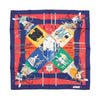 Hermès Carré 90 "LE CARNAVAL DE VENISE" Silk handkerchief in Navy Blue x Red Secondhand