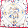 Hermès Carré 90 "LES BECANES" Silk handkerchief in Blue x White Secondhand