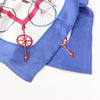 Hermès Carré 90 "LES BECANES" Silk handkerchief in Blue x White Secondhand