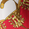 Hermès Carré 90 "LES CAVALIERS D'OR" 100% Silk Scarf in Red Secondhand
