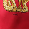 Hermès Carré 90 "LES CAVALIERS D'OR" 100% Silk Scarf in Red Secondhand