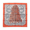 Hermès Carré 90 "LES RIVIERES DE BABEL" Silk handkerchief in Orange Secondhand