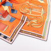 Hermès Carré 90 "LETTRES EQUESTRES" 100% Silk Scarf in Orange Secondhand