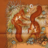 Secondhand Hermès Carré 90 "Les Quatre Saisons" Silk handkerchief in Brown