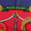 Hermès Carré 90 "Memoire d'Hermes" Silk handkerchief in Navy Blue x Red Secondhand