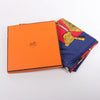 Hermès Carré 90 "Memoire d'Hermes" Silk handkerchief in Navy Blue x Red Secondhand