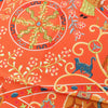 Secondhand Hermès Carré 90 "Peuple du Vent" Silk handkerchief in Orange