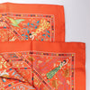 Hermès Carré 90 "Peuple du Vent" Silk handkerchief in Orange Secondhand