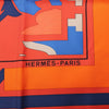 Hermès Carré 90 "Puzzle" 100% Silk Scarf in Orange Secondhand