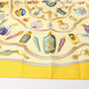 Hermès Carré 90 "Qu'importe le flacon" 100% Silk Scarf in Yellow Secondhand