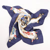 Hermès Carré 90 "RAILING" Silk handkerchief in Navy Blue Secondhand