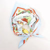 Hermès Carré 90 "RETOUR A LA TERRE" Silk handkerchief in Light Blue Secondhand