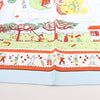Hermès Carré 90 "RETOUR A LA TERRE" Silk handkerchief in Light Blue Secondhand