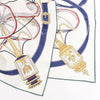 Hermès Carré 90 "STATELY WHEELS" Silk handkerchief in Ecru x Blue Secondhand