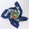 Hermès Carré 90 "THE ALFEE AUBE" Silk handkerchief in Navy Blue Secondhand