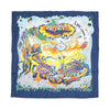 Hermès Carré 90 "THE ALFEE AUBE" Silk handkerchief in Navy Blue Secondhand