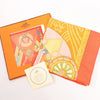 Secondhand Hermès Carré 90 "TIBET" Silk handkerchief in Orange