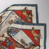 Hermès Carré 90 "Voyages En Russie" Silk handkerchief in Beige x Blue Secondhand