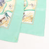 Hermès Carré 90 "Auteuil en Mai" Silk handkerchief in Green Secondhand
