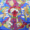 Hermès Carré 90 "Chapeau" 100% Silk Scarf in Blue Secondhand