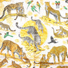 Hermès Carré 90 "tendresse feline" Silk handkerchief in Black x Yellow Secondhand
