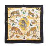 Hermès Carré 90 "tendresse feline" Silk handkerchief in Black x Yellow Secondhand