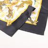Hermès Carré 90 "tendresse feline" Silk handkerchief in Black x Yellow Secondhand