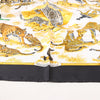 Hermès Carré 90 "tendresse feline" Silk handkerchief in Black x Yellow Secondhand