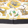 Hermès Carré 90 "tendresse feline" Silk handkerchief in Black x Yellow Secondhand