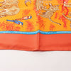 Hermès Carré 90 "Tendresse Feline" Silk handkerchief in Orange Secondhand