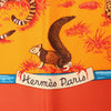 Hermès Carré 90 "Tendresse Feline" Silk handkerchief in Orange Secondhand