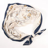 Hermès Carré Géant "Malines Chevaux Déchène" Cashmere & Silk handkerchief in Beige x Navy Blue Secondhand