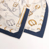 Hermès Carré Géant "Malines Chevaux Déchène" Cashmere & Silk handkerchief in Beige x Navy Blue Secondhand