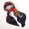 Hermès Carré Géant "L'INSTRUCTION DUROY" Cashmere & Silk Scarf in in Navy Blue x Red Secondhand