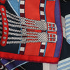 Hermès Carré Géant "SANGLES EN ZIGZAG" Cashmere x Silk scarf in Blue x Red Secondhand