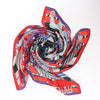 Hermès Carré Géant "SANGLES EN ZIGZAG" Cashmere x Silk scarf in Blue x Red Secondhand