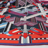 Hermès Carré Géant "SANGLES EN ZIGZAG" Cashmere x Silk scarf in Blue x Red Secondhand