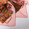 Hermès Carré 140 "VOYAGE EN ETOFFES" Cashmere x Silk handkerchief in Pink Secondhand