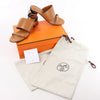 HERMES Cornelia Leather Sandals in Brown, Size 39 EU Secondhand