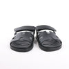 HERMES Cypre Leather Sandals in Black, Size 38.5 EU Secondhand
