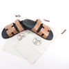 HERMES Cypre Leather Sandals in Brown Velcro Strap, Size 42 EU Secondhand